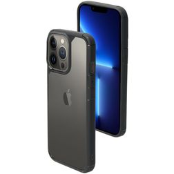 Mobiparts Rugged Clear iPhone 13 Pro Plastique rigide Coque arrière Antichoc - Transparent / Noir