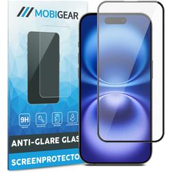 Mobigear Premium iPhone 16 Verre trempé Protection d'écran Anti-reflet - Compatible coque - Noir