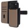Mobiparts Housse iPhone 17 Pro Max Etui avec Coque Détachable en Cuir Véritable Porte-Monnaie - Taupe