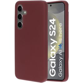 Mobiparts Coque Samsung Galaxy S24 Coque arrière en Silicone - Plum Red Mobiparts Coque Samsung Galaxy S24 Coque arrière en Silicone - Plum Red