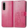 Mobigear clover Housse Sony Xperia 5 IV Etui Porte-Monnaie - Magenta