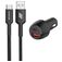 Mobigear Essentials Double USB / USB-C Chargeur voiture USB-C 1 mètre Power Delivery 48W - Noir