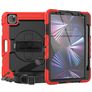 Mobigear SureGrip Xtreme Coque iPad Air 11 Pouces (2026) Coque arrière en Plastique rigide,Silicone + Porte-crayon + Bandoulière + Support Amovible - Rouge