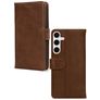 Mobilize Wallet Housse Samsung Galaxy S24 FE Etui en Cuir Véritable Porte-Monnaie - Marron