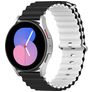 Mobigear Ocean Bracelet Silicone Smartwatch Fermeture boucle ardillon - Connexion universelle de 22 mm - Noir / Blanc