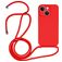 Mobigear Lanyard iPhone 14 Plus Coque avec cordon en Silicone - Rouge