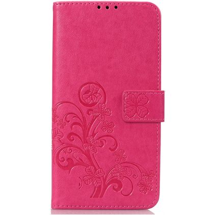 Mobigear Clover OnePlus 6T Étui Portefeuille - Magenta