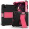 Mobigear ShieldStand Coque iPad Air 5 (2022) Coque arrière en Plastique rigide,Silicone + Porte-crayon + Support Amovible - Noir / Rose