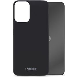 Mobilize Rubber Gelly Coque Motorola Moto E14 Coque arrière en TPU Souple - Noir