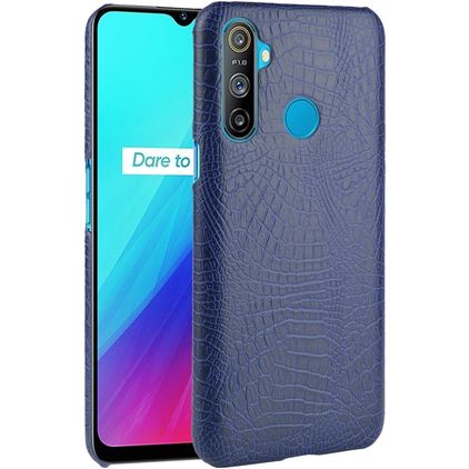 Mobigear Croco Coque Realme C3 Coque arrière Rigide - Bleu