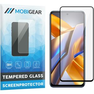 Mobigear Premium POCO M5s Verre trempé Protection d'écran - Compatible Coque - Noir