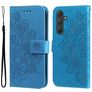 Mobigear Flowers Housse Samsung Galaxy A55 Etui Porte-Monnaie - Bleu