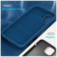Mobigear Rubber Touch Coque iPhone 16 Coque arrière en Silicone - Bleu
