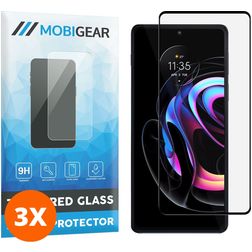 Mobigear Premium Motorola Edge 20 Pro Verre trempé Protection d'écran - Compatible Coque - Noir (Lot de 3)