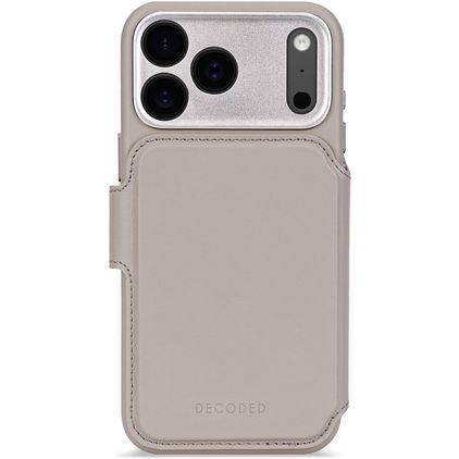 Decoded Detachable Wallet Housse iPhone 17 Pro MagSafe Etui avec Coque Détachable en Cuir Véritable Porte-Monnaie - Solid Clay