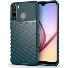 Mobigear Groove Coque Samsung Galaxy A21 Coque arrière en TPU Souple - Vert