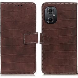 Mobigear Croco Housse POCO M5 Etui Porte-Monnaie - Marron