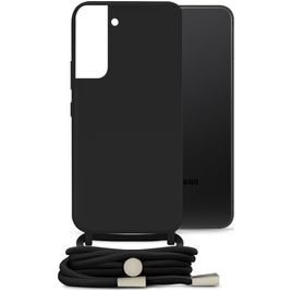 Mobilize Lanyard Gelly Samsung Galaxy S22 Coque avec cordon en TPU Souple - Noir