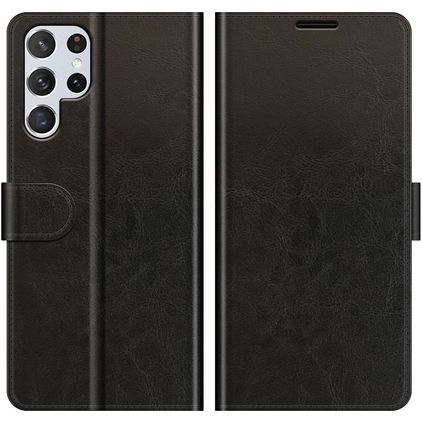 Mobigear Wallet Housse Samsung Galaxy S22 Ultra Etui Porte-Monnaie - Noir