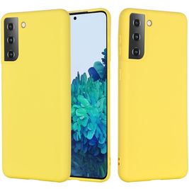Mobigear Rubber Touch Coque Samsung Galaxy S21 Coque arrière en Silicone - Jaune