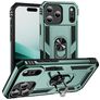 Mobigear Armor Ring Coque iPhone 18 Pro Coque arrière Rigide Anti-Chocs avec Anneau-Support - Vert