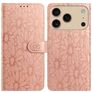 Mobigear Flowers Housse iPhone 17 Pro Max Etui Porte-Monnaie - Rose doré