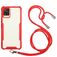 Mobigear Lanyard Samsung Galaxy A72 Coque avec cordon en TPU Souple - Transparent / Rouge