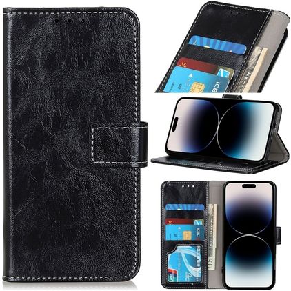 Mobigear Basic Housse iPhone 14 Pro Max Etui Porte-Monnaie - Noir