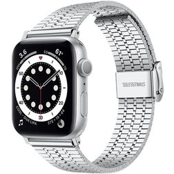 Mobigear Kopenhagen Bracelet Acier Apple Watch Fermeture à pince - 42/41/40/38 mm - Argent