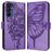 Mobigear Butterfly Housse Samsung Galaxy A16 Etui Porte-Monnaie - Violet