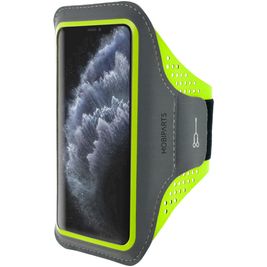 Mobiparts Comfort Fit Brassard Téléphone iPhone 11 Pro Brassard Coque de Sport en Neoprène - Neon Green