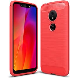 Mobigear Brushed Slim Coque Motorola Moto G7 Play Coque arrière en TPU Souple - Rouge Mobigear Brushed Slim Coque Motorola Moto G7 Play Coque arrière en TPU Souple - Rouge