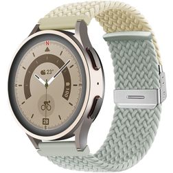 Mobigear Braided Dual Bracelet Nylon pour Smartwatch Fermeture à pince - 20 mm - Gris / Lumière stellaire