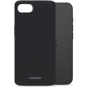 Mobilize Rubber Gelly Coque iPhone 16e Coque arrière en TPU Souple - Noir