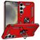 Mobigear Armor ring Coque Samsung Galaxy S25 Plus Coque arrière Rigide Anti-Chocs avec Anneau-Support - Rouge