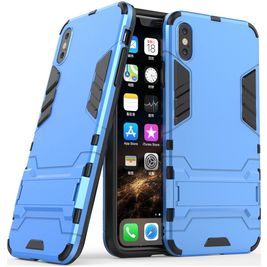 Mobigear Armor Stand Coque iPhone XS Max Coque arrière Rigide Anti-Chocs avec Support Amovible - Bleu Mobigear Armor Stand Coque iPhone XS Max Coque arrière Rigide Anti-Chocs avec Support Amovible - Bleu