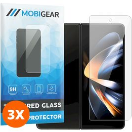 Mobigear Premium Samsung Galaxy Z Fold 4 Verre trempé Protection d'écran - Compatible Coque - Noir (Lot de 3)