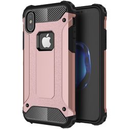 Mobigear Outdoor Coque iPhone XS Coque arrière Rigide Anti-Chocs - Rose doré