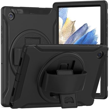 Mobigear SureGrip Coque Samsung Galaxy Tab A8 10.5 (2021) Coque arrière en Plastique rigide,Silicone + Support Amovible - Noir