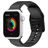 Mobigear Dashed Bracelet Silicone Apple Watch Fermeture boucle ardillon - 42/41/40/38 mm - Noir