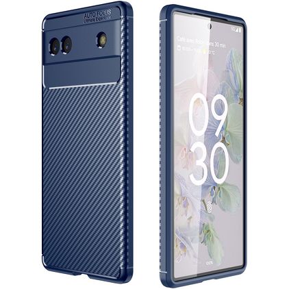 Mobigear Racing Coque Google Pixel 6a Coque arrière en TPU Souple - Bleu