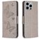 Mobigear Butterfly Housse iPhone 15 Pro Max Etui Porte-Monnaie - Gris