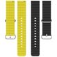 Mobigear Ocean Bracelet Silicone Smartwatch Fermeture boucle ardillon - Connexion universelle de 20 mm - Noir / Jaune
