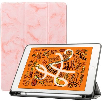 Mobigear Tri-Fold Marble iPad Air 3 (2019) Étui + Porte-stylet - Rose