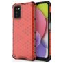 Mobigear Honeycomb Coque Samsung Galaxy A03s Coque arrière Rigide Anti-Chocs - Rouge