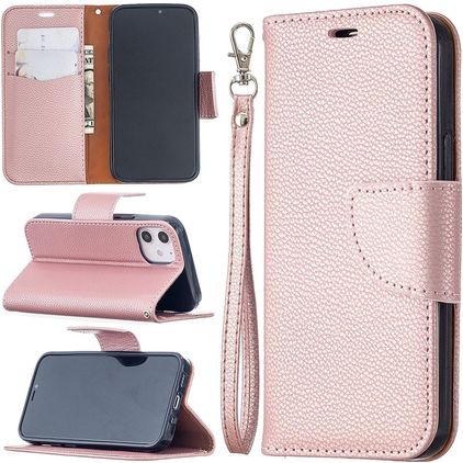 Mobigear Excellent Housse iPhone 12 Mini Etui Porte-Monnaie - Rose doré