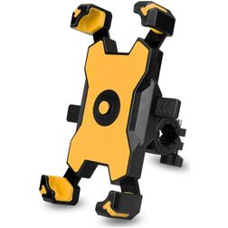 Mobigear PushHold Support vélo Fixation guidon Pince - Universel - Jaune