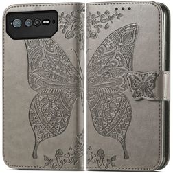 Mobigear Butterfly Housse ASUS ROG Phone 6 Etui Porte-Monnaie - Gris