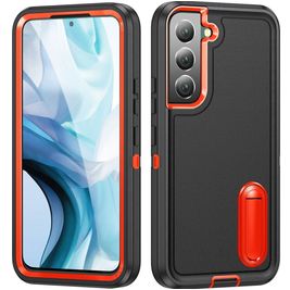 Mobigear Rugged Stand Coque Samsung Galaxy S23 Coque arrière Rigide Anti-Chocs avec Support Amovible - Noir