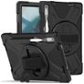 Mobigear SureGrip XGuard Coque Lenovo Tab P11 Pro Gen 2 Coque arrière en Plastique rigide,Silicone + Porte-crayon + Support Amovible - Noir